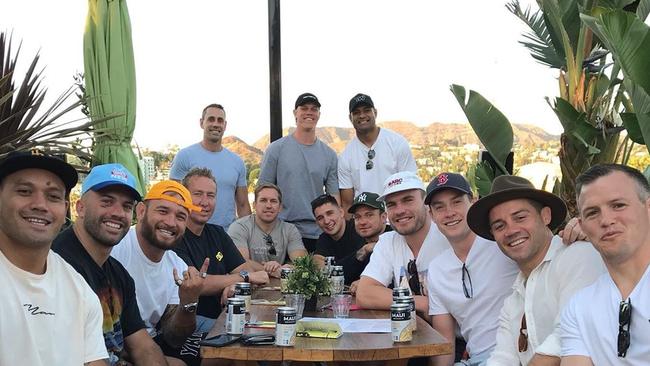 NRL premiership winning team, the Sydney Roosters, on their end of season trip to the US. Picture: Instagram