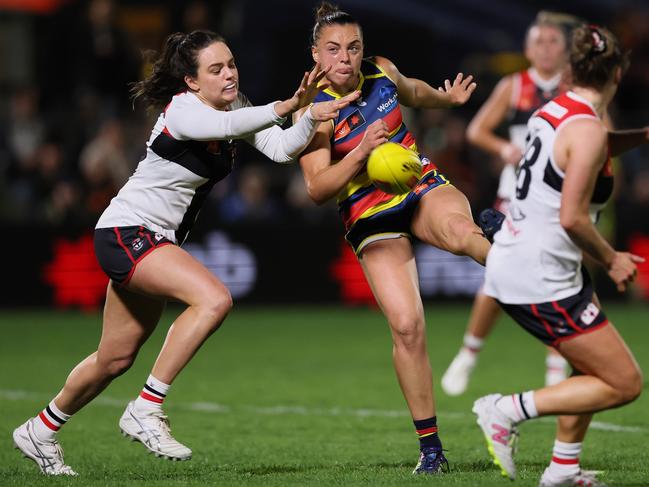 Ebony Marinoff was huge against for the Crows. Picture: James Elsby/AFL Photos via Getty Images