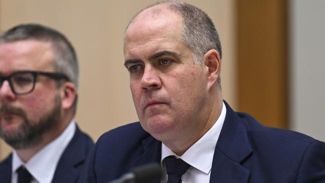 ABC Managing Director David Andersen at Senate Estimates. Picture: NCA NewsWire / Martin Ollman