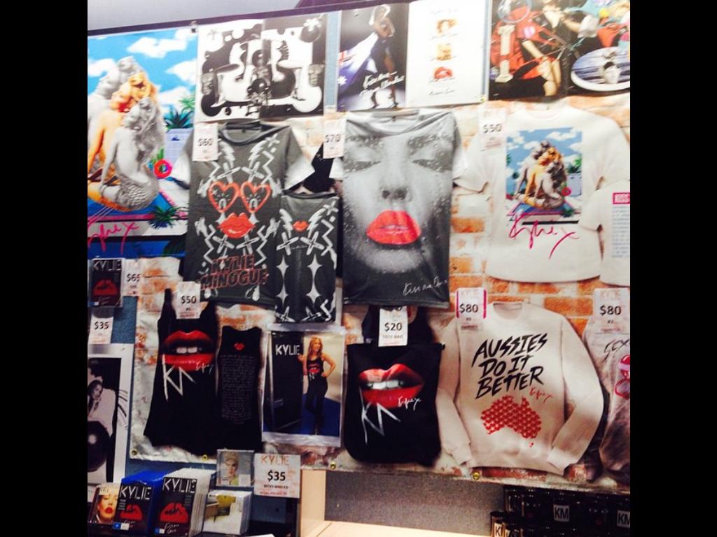 “Ooooh....Merch stall!!! #kissmeoncetour” Picture: Kylie Minogue/Instagram