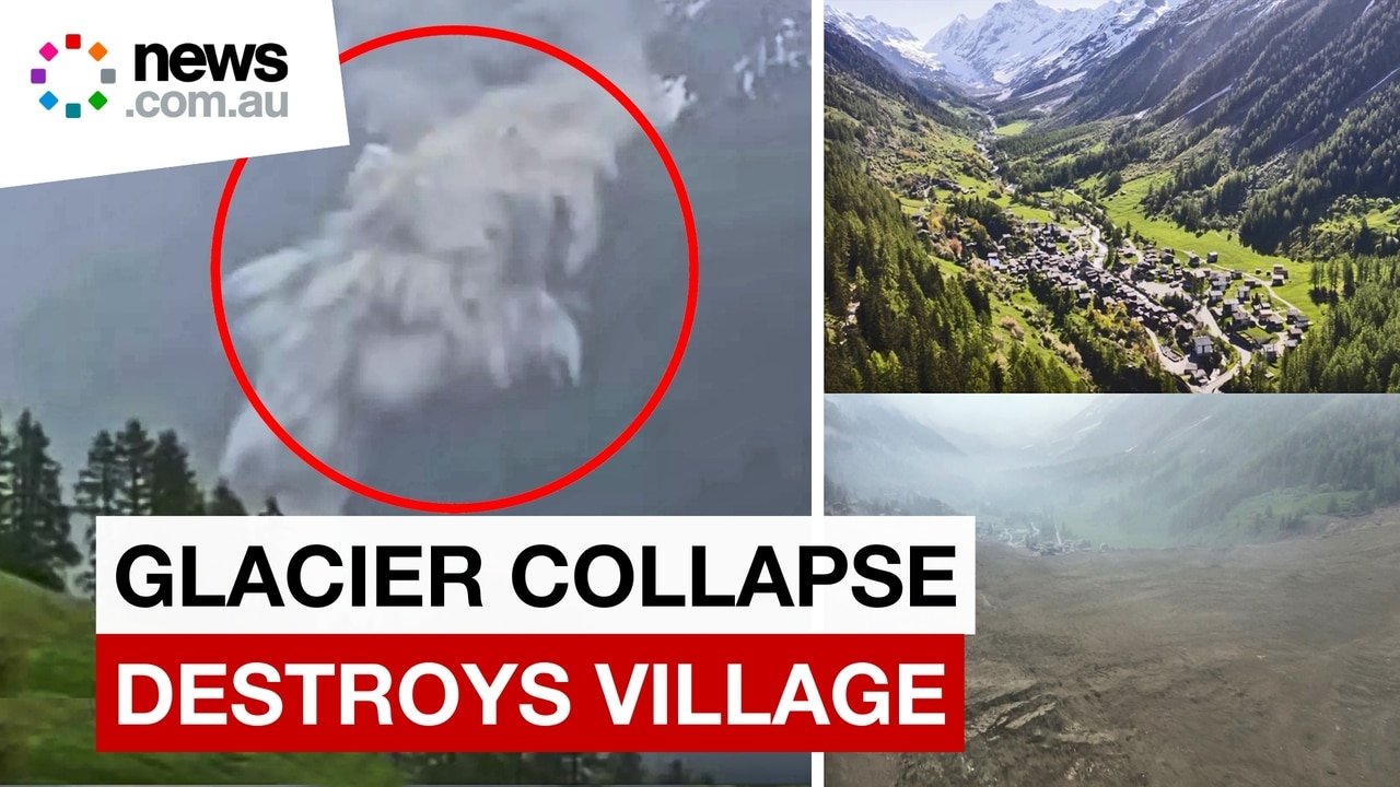 Moment glacier collapse wipes out Swiss mountain town
