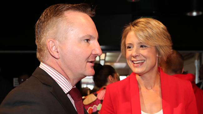 Chris Bowen and Kristina Keneally in Sydney at the weekend. Picture; Kym Smith.