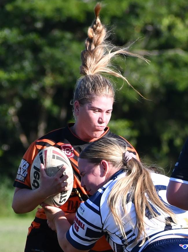 The Herbert River Crushers Women’s team drew 20-20 with Townsville Brothers in a hard-fought contest in Ingham on Saturday. Picture: Cameron Bates