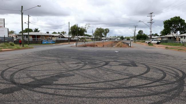 Able Smith Parade, Mount Isa, where young criminals perform burnouts in stolen cars. Picture: Liam Kidston.