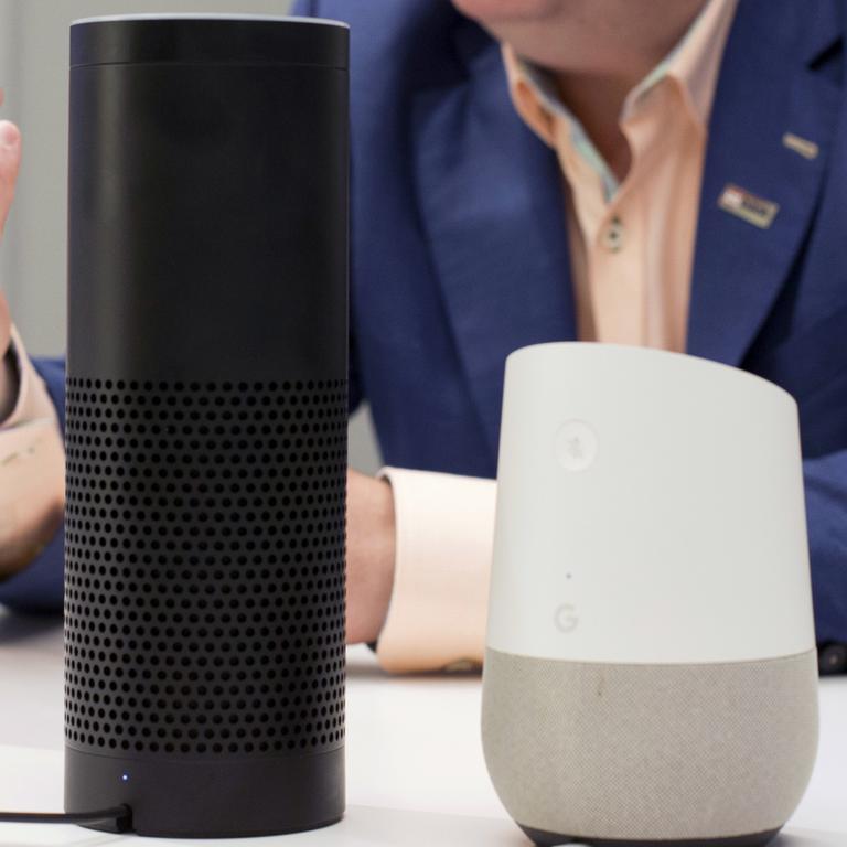 Discounts of up to 50 per cent on select Amazon devices including the Echo Dot and the Amazon Echo are available. Picture: AP Photo/Mark Lennihan