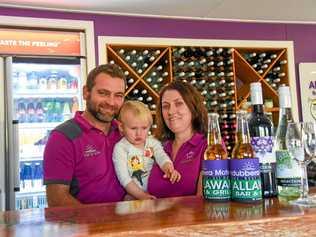 PROUD OWNERS: Mark, Addison and Jacki Wuersching at Allawah Bar and Grill. Picture: Alex Treacy