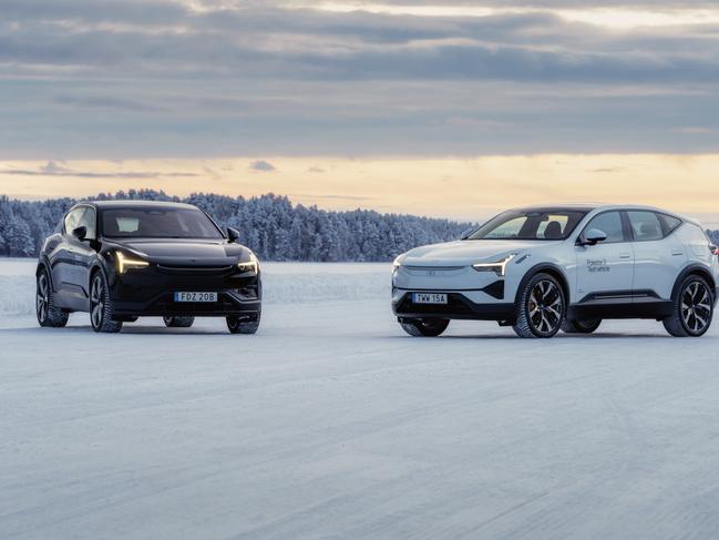 EMBARGO FOR TWAM 09 MAR 2024. FEE MAY APPLY.Polestar 3 EV in Jokkmokk outside Sweden. Source: Supplied