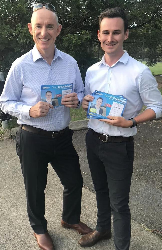 Outgoing Fadden MP Stuart Robert with Bonney MP Sam O'Connor. Picture: Supplied