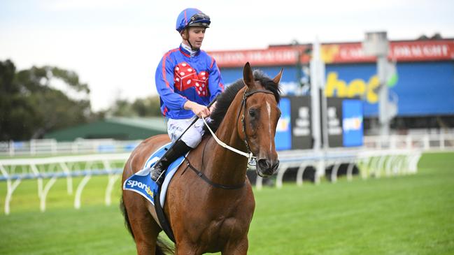 Jye McNeil returned to scale aboard Globe after the Victoria Handicap. Picture: Vince Caligiuri/Getty Images