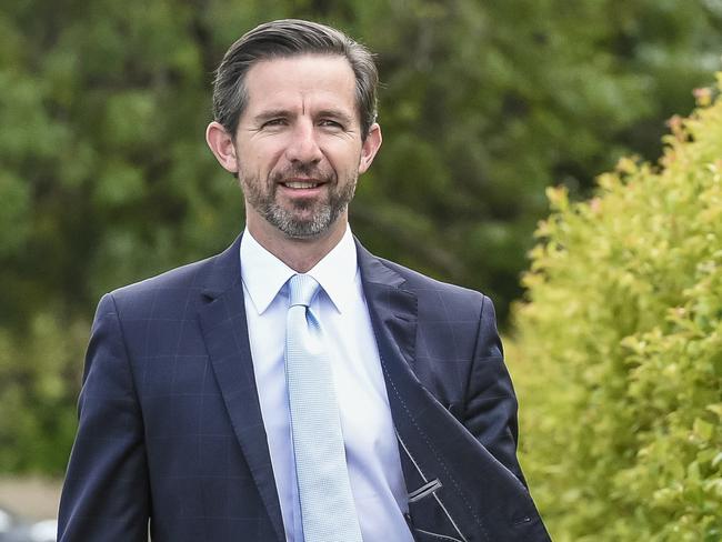 Minister for Trade Simon Birmingham arrive for the G'Day USA Sponsorship announcement at Penfolds Winery, Magill South Australia. Tuesday 8th January, 2019.Pic. AAP/ROY VANDERVEGT