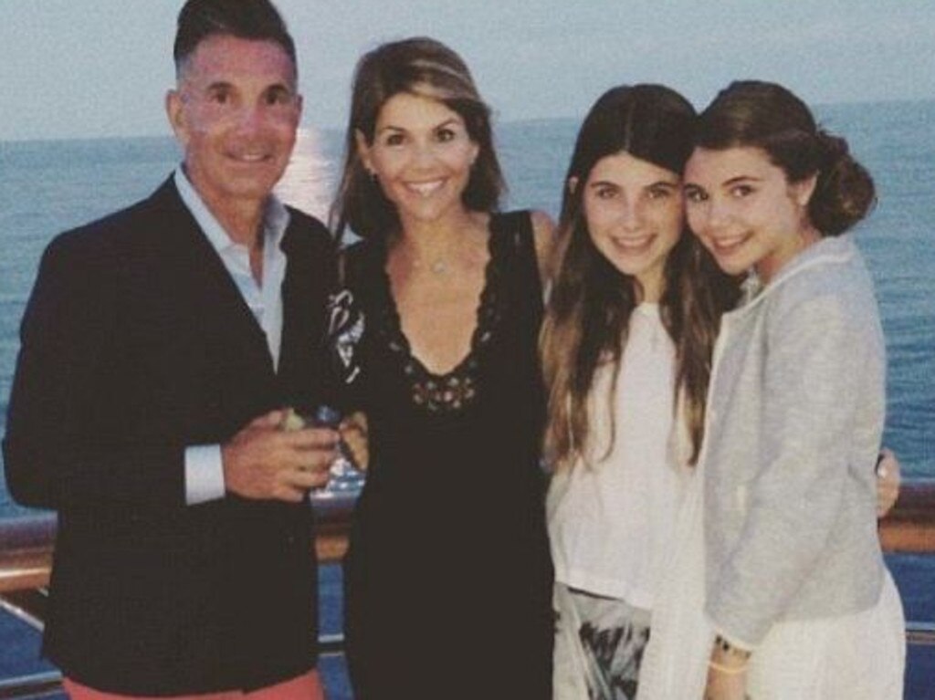 Lori Loughlin with husband Mossimo Giannulli and daughters Isabella  and Olivia.  Picture:  Supplied