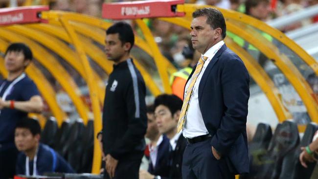 Australian coach Ange Postecoglou. The Australian Socceroos vs the Korea Republic at Brisbane Stadium. Pic Peter Wallis