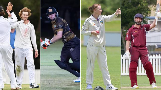 Sunshine Coast’s leading cricketers Luke McInnes (Maroochydore), Jared Sippel (Gympie), Kim Howden (Glasshouse) and Glen Batticciotto (Caboolture).