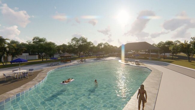 An artist’s impression of the pool at the planned 4-star hotel.