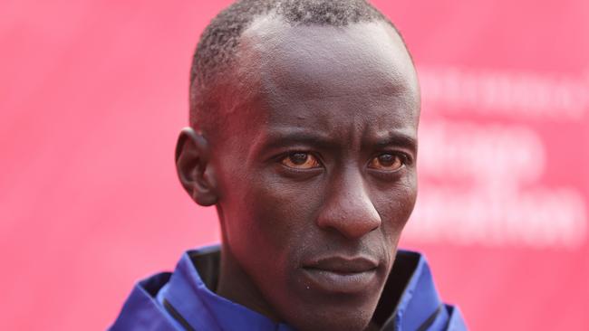 CHICAGO, ILLINOIS - OCTOBER 08: Kelvin Kiptum of Kenya looks on after winning the 2023 Chicago Marathon professional men's division and setting a world record marathon time of 2:00.35 at Grant Park on October 08, 2023 in Chicago, Illinois. (Photo by Michael Reaves/Getty Images) Men's marathon world record holder, Kelvin Kiptum, 24, has died in a road accident in his home country alongside his coach, Rwanda's Gervais Hakizimana.