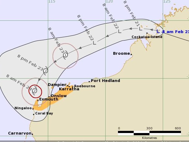 The estimated trajectory of Ex-Tropical Cyclone Lincoln. Picture: BOM