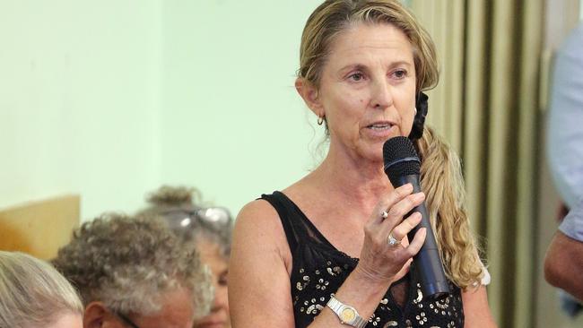 Resident leader Gloria Baker at the debate for candidates during the council poll at the old Community Hall, Tugun. Photo: Richard Gosling