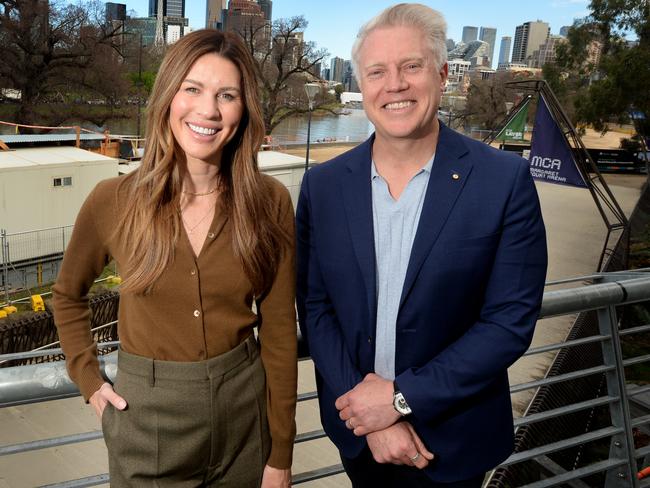 Arron Wood, picrured with deputy lord mayoral candidate Erin Deering, likes to paint himself as a sensible pair of hands. Picture: Andrew Henshaw