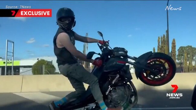 Idiot' motorbike rider filmed