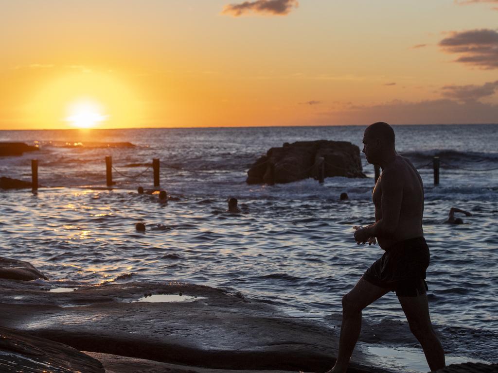 A hardy swimmer at Mahon Pool in Maroubra. Photo Jeremy Piper