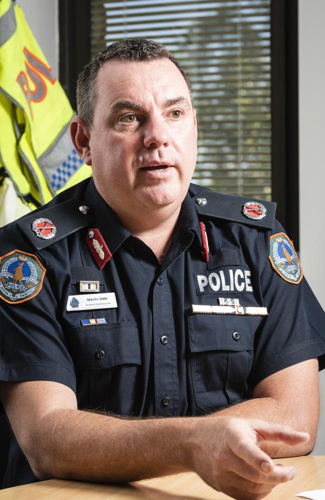 Assistant Commissioner Martin Dole said despite the two incidents involving Yipirinya School students, police have seen a steady decline in both youth and adult offending since January. Picture: Kevin Farmer