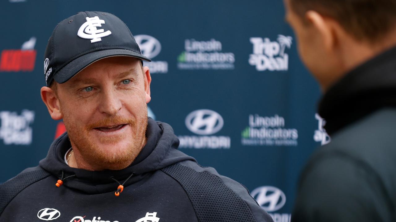 Michael Voss hailed outgoing Giants coach Leon Cameron as “a wonderful servant” of the club. Picture: Getty Images