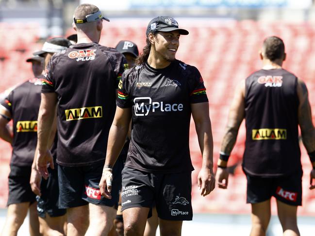 Jarome Luai during the Penrith Panthers Fan Day and open training session at BlueBet Stadium, Penrith. Picture: Jonathan Ng