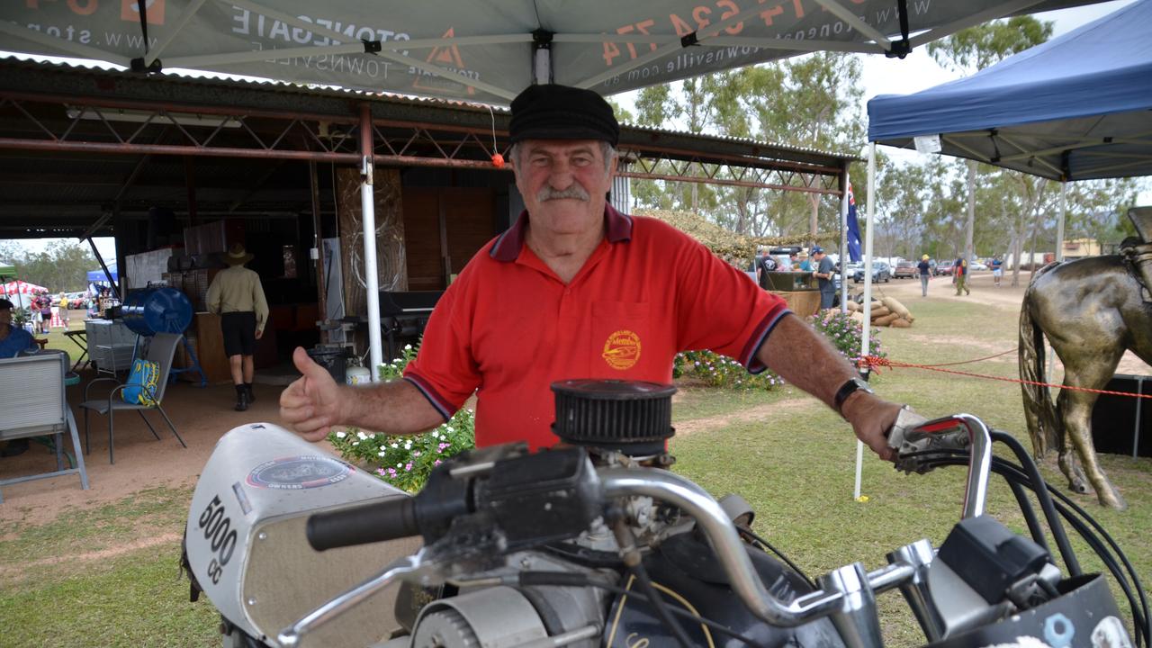 Lucky Keizer with his hand-crafted Merlin motorcycle. Lucky says the built probably took him about 1000 hours in the '80s. "It was 300 hours to make a crankshaft," he said.