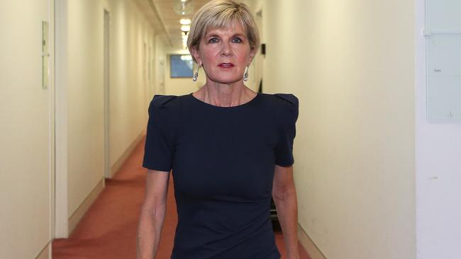 Minister for Foreign Affairs Julie Bishop at Parliament House in Canberra. Picture: Kym Smith