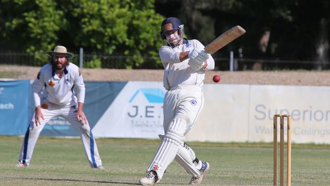 Broadbeach Robina Cats v Alberton Ormeau in the Kookaburra Cup. Broadbeach batsman Trent Keep. Pic Mike Batterham