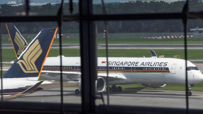 A Singapore Airlines jet at Changi International Airport. Picture: AFP