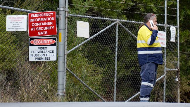 The entrance to the Ballarat Gold Mine where a cave in has killed a miner. Picture: Andrew Henshaw