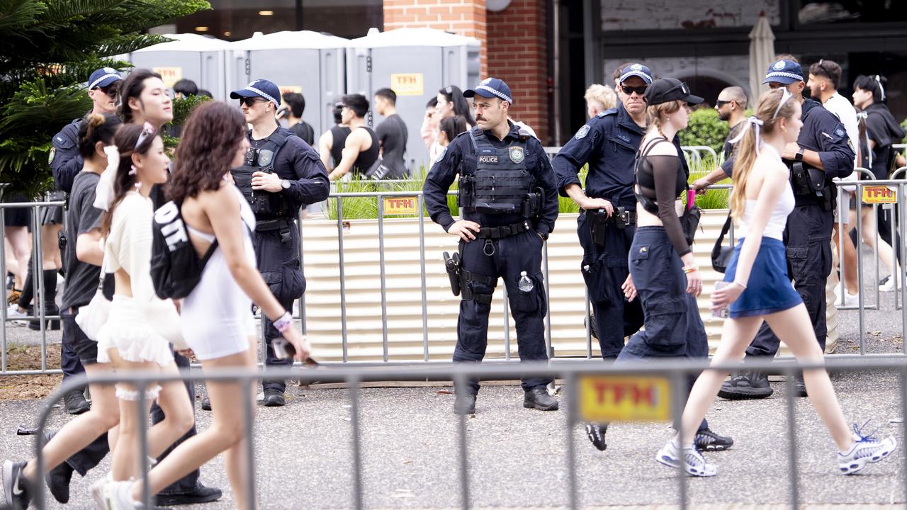 There was a police presence at Knockout Outdoor festival on Saturday. Picture: NewsWire / Jeremy Piper