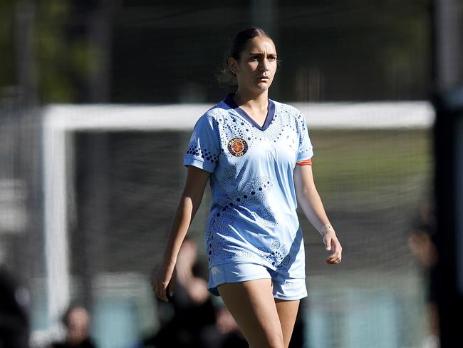 Captain Miley Shipp. Picture: Michael Gorton. U16 Girls NAIDOC Cup at Lake Macquarie Regional Football Facility.