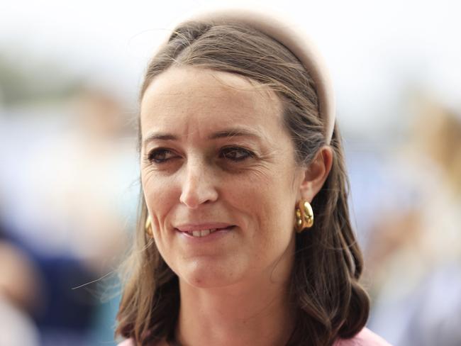 SYDNEY, AUSTRALIA - MARCH 19: Annabel Neasham looks on during Sydney Racing Longines Golden Slipper Day, at Rosehill Gardens on March 19, 2022 in Sydney, Australia. (Photo by Mark Evans/Getty Images)