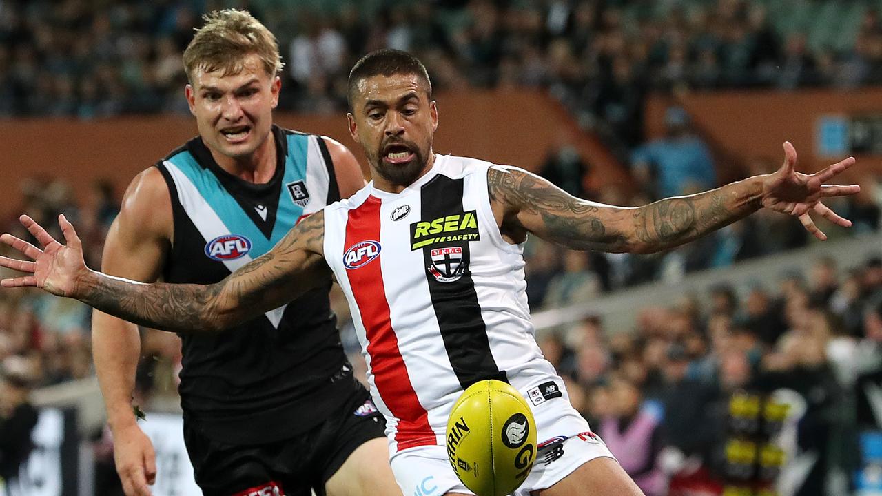 Brad Hill finished St Kilda's loss to Port Adelaide with an injury concern.