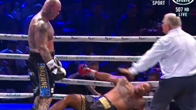 Lucas Browne has knocked out Django Opelu. Photo: Fox Sports