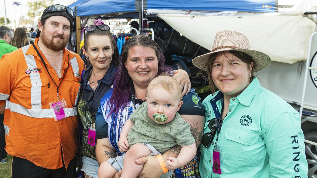 At Lights on the Hill Trucking Memorial are (from left) Grant Goebel, Chloe Hohn, Natalie Conway, Zac Conway and Natalie Lehmann at Gatton Showgrounds, Saturday, October 5, 2024. Picture: Kevin Farmer