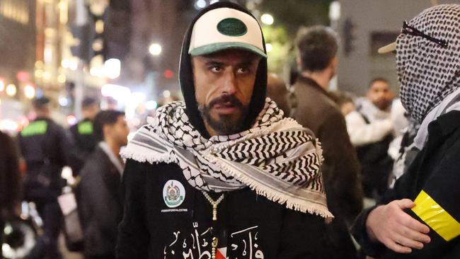 High-profile pro-Palestine activist Mohammad Sharab has pleaded guilty to assaulting Avi Yemini and Rukshan Fernando in separate incidents while protesting in Melbourne’s CBD this year. Picture: Brendan Beckett