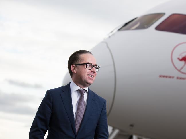 A  new 787-9 Dreamliner sitting on the tarmac in Seattle, with CEO Alan Joyce.Qantas has revealed its new 787-9 Dreamliner Ñ the new aircraft type that will be used to fly Perth-London non-stop and possibly Perth to Paris or Brisbane to Chicago Ñ will be named Ògreat southern land. Supplied: Qantas