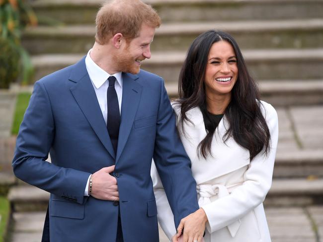 Prince Harry and Meghan Markle at their official engagement photo call. Picture: WireImage