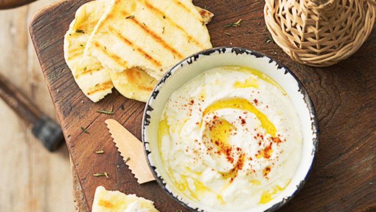 Grilled flatbread with lemon fetta dip. 15 fabulous finger food ideas for your weekend party.