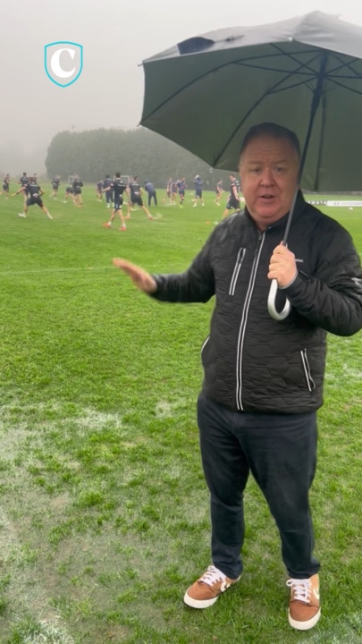 Torrential conditions greet Blues for Thursday training