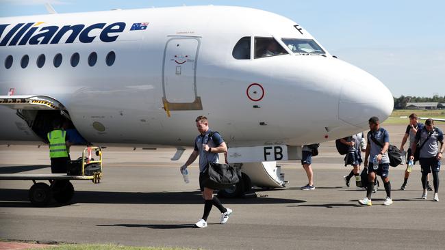 Queensland teams like the Cowboys are only allowed to leave their homes to travel to and from training and matches. Picture: Jonathan Ng