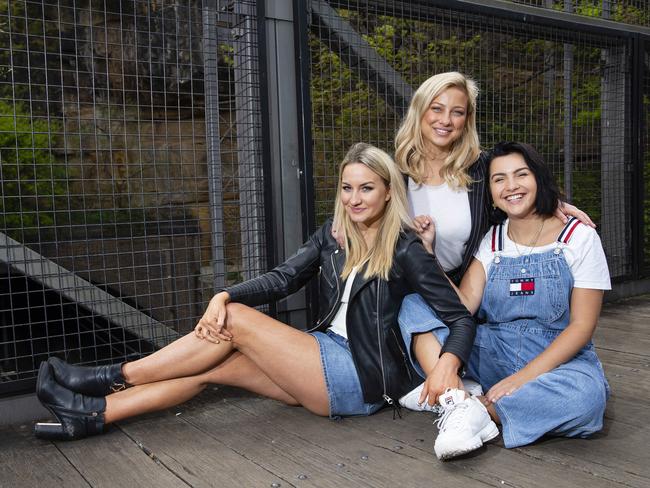 Eliminated Bachelor trio, Alisha Aitken-Radburn, Romy Poulier and Cat Henesy Smith have been labelled as the villains. Picture: Justin Lloyd