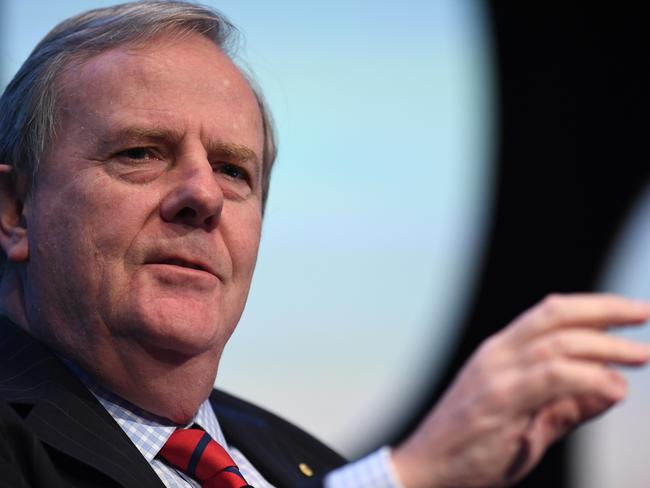 Former Treasurer and Chairman of the Future Fund, Peter Costello during the Australian Financial Review (AFR) summit, Investing for Growth, at the Hilton Hotel in Sydney, Tuesday, March 10, 2020. (AAP Image/Dean Lewins) NO ARCHIVING