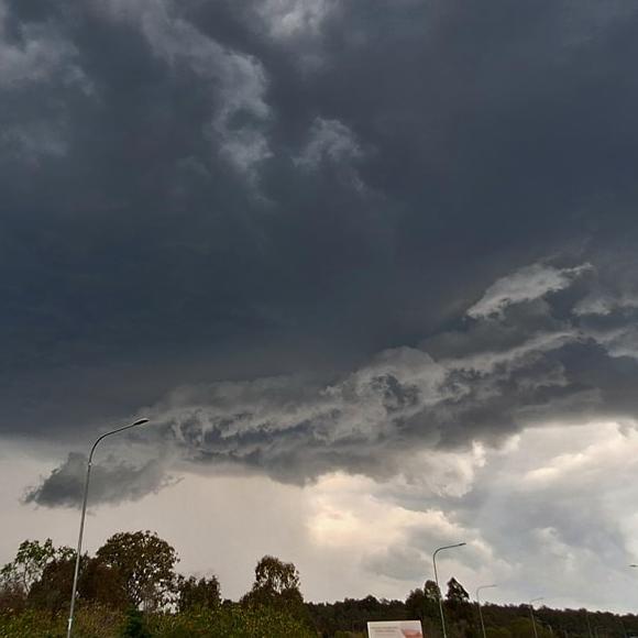 A severe thunderstorm from Ripley. Picture: Brisbane Weather