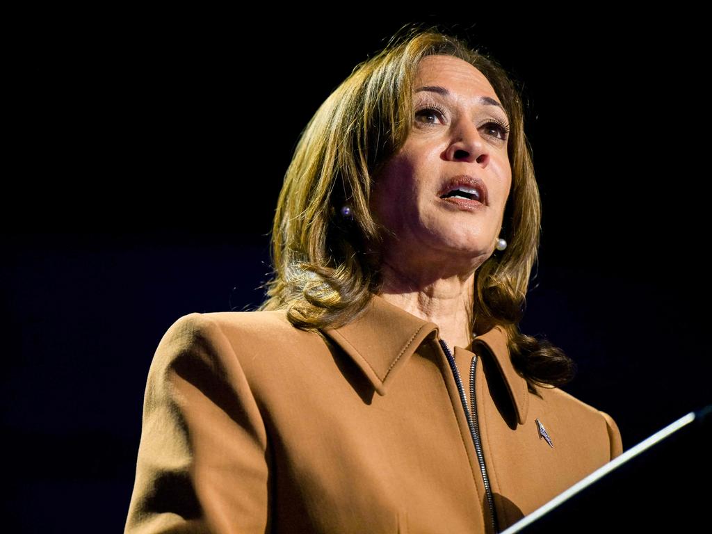 Democratic presidential nominee and US Vice President Kamala Harris speaks during a campaign rally at the Wings Event Center on October 26 in Kalamazoo, Michigan. Picture: Brandon Bell/Getty Images/AFP