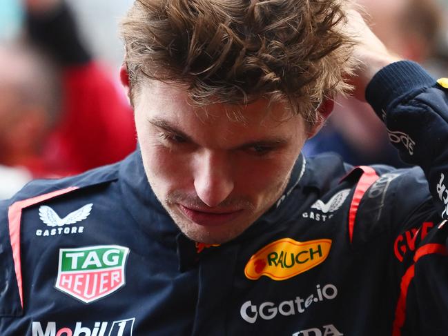 MELBOURNE, AUSTRALIA - MARCH 16: Second placed Max Verstappen of the Netherlands and Oracle Red Bull Racing in parc ferme  during the F1 Grand Prix of Australia at Albert Park Grand Prix Circuit on March 16, 2025 in Melbourne, Australia. (Photo by Rudy Carezzevoli/Getty Images)