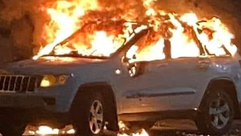 A car was allegedly set on fire in Edge Hill on March 25, 2023. Picture: Supplied